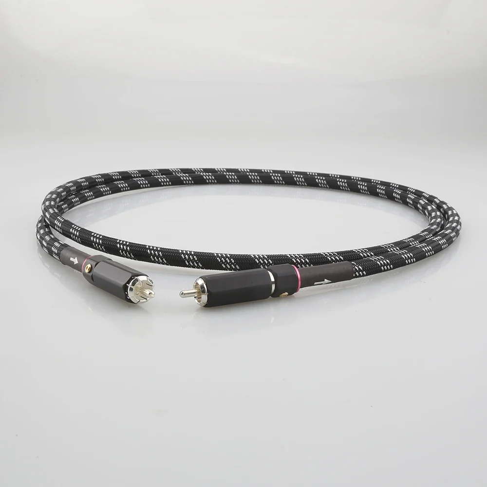 Cabo coaxial digital hd de cobre banhado a prata, 75ohms, rca para rca, cabo de áudio masculino para dac tv spdif, alto-falante dourado, subwoofer de alta fidelidade