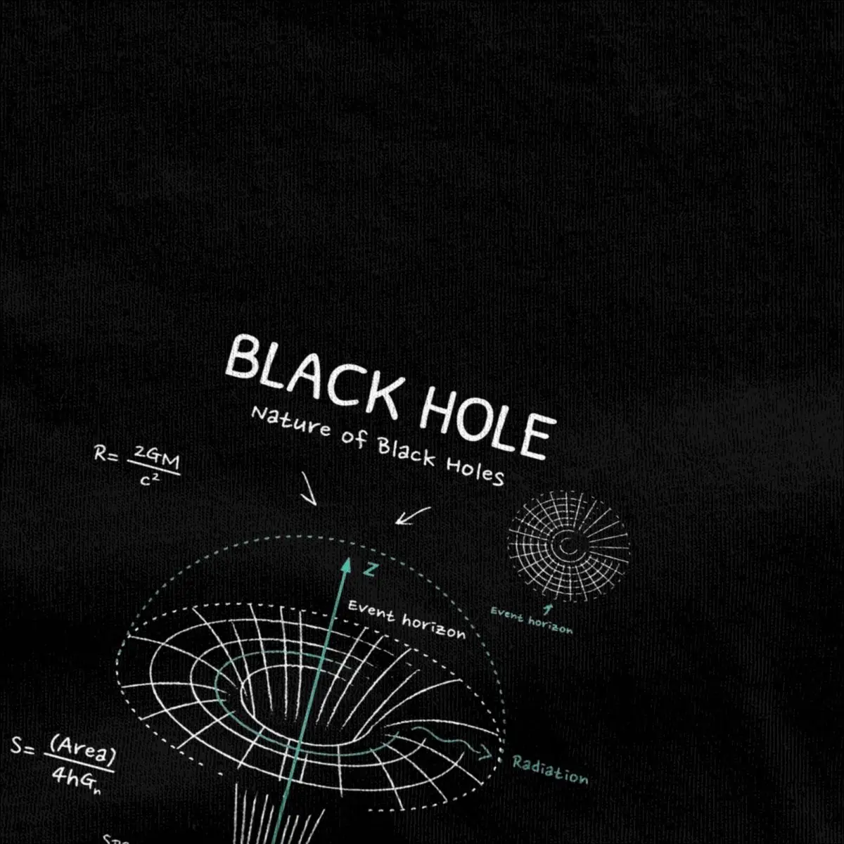 Men Women\'s Black Hole Wornhole T Shirts Accessories universe space Cotton T-shirt Clothing Vintage Tees Adult