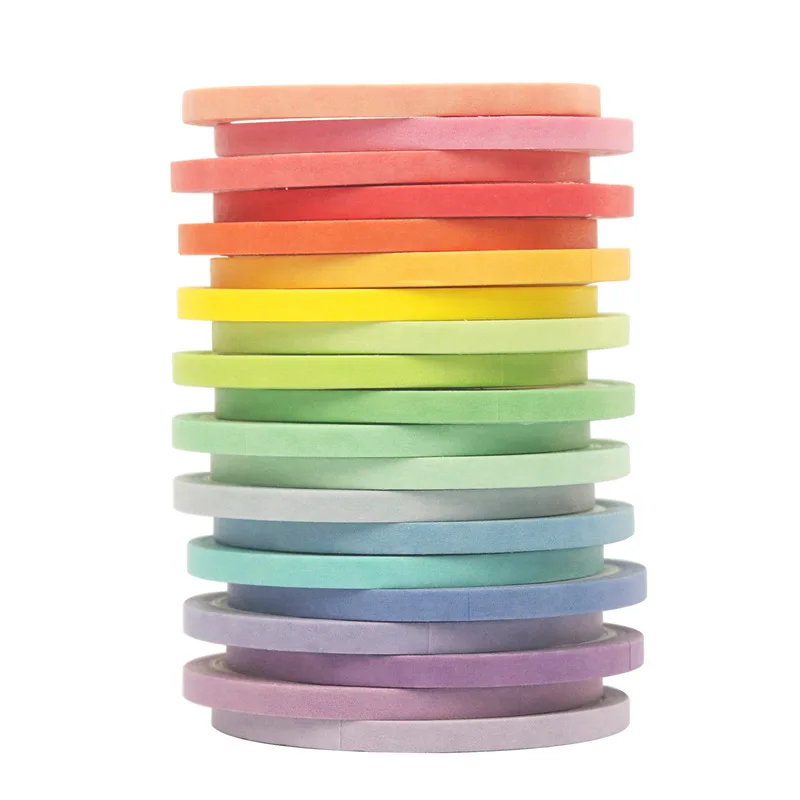 20 Rainbow Color Washi Tape Set Diy Scrapbooking Collage Material Decorative Masking Tape Japanese Stationery  School Supplies