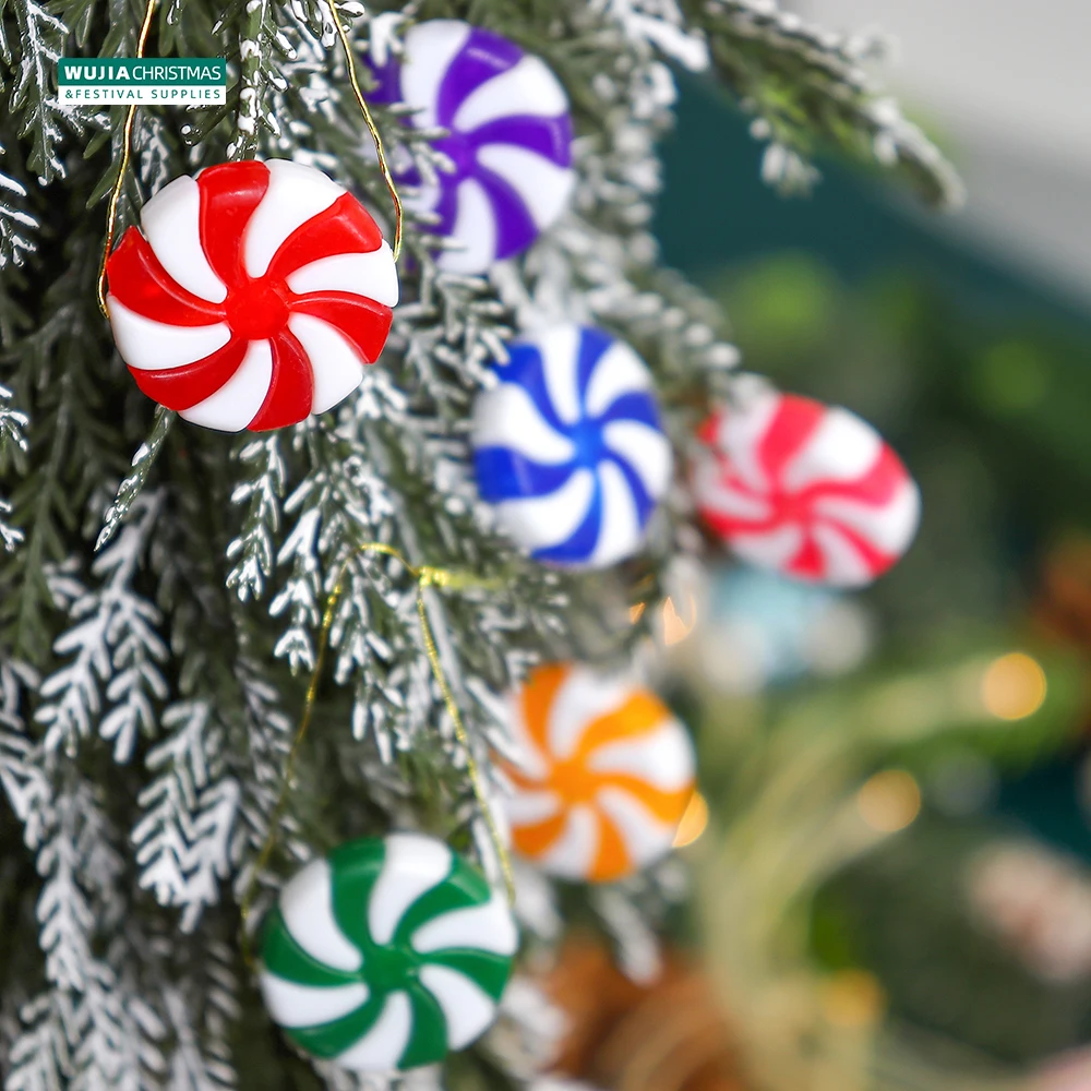 50 stücke Neue Jahr Acryl Süßigkeiten DIY Weihnachten Baum Hängen Weihnachten Simulation Süßigkeiten Pfefferminze Ornamente Süßigkeiten Tropfen Anhänger Geschenke – Detail 6
