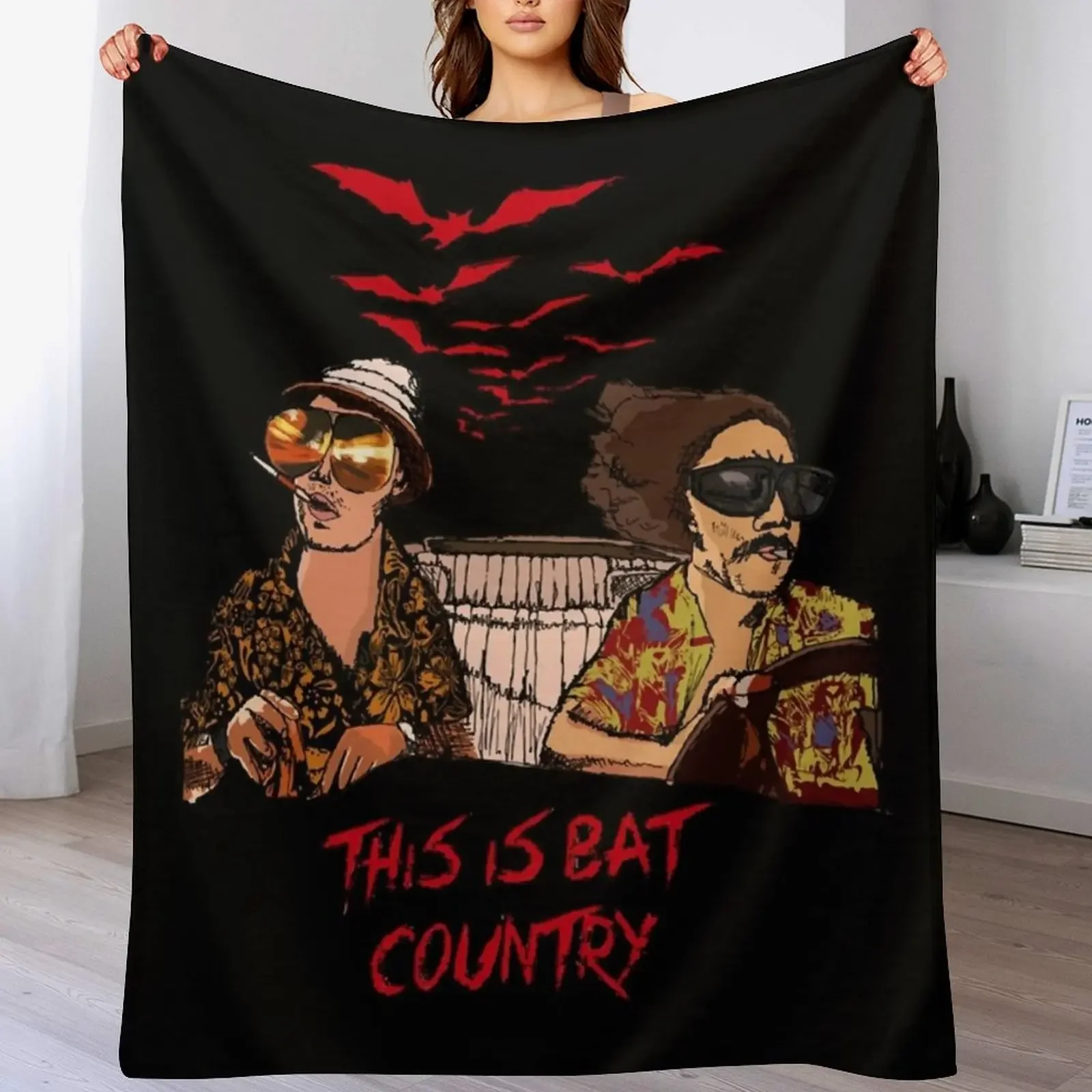 New Gift For Men Bat Country Las Vegas Throw Blanket Thin Soft Blanket for Summer Night Sleeping
