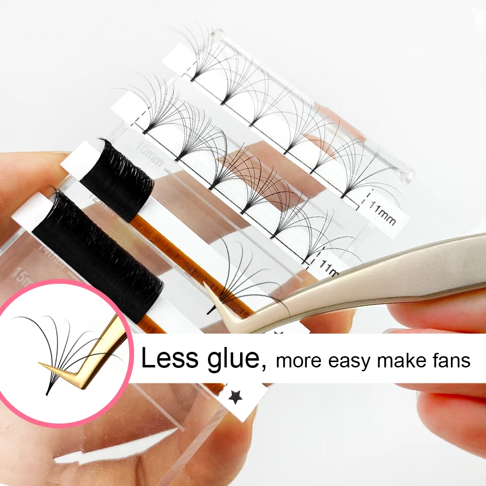 Abonnie 0.03mm Cashmere Easy Fanning Eyelash Extensions 8~25 MM Fast Fanning Lashes Self Blooming Volume Fans Auto Fan Cilios