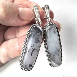 Chalcedony Imitation Natural Stone Earrings Small and Exquisite Versatile Earrings Fashion Retro Bohemian Ethnic