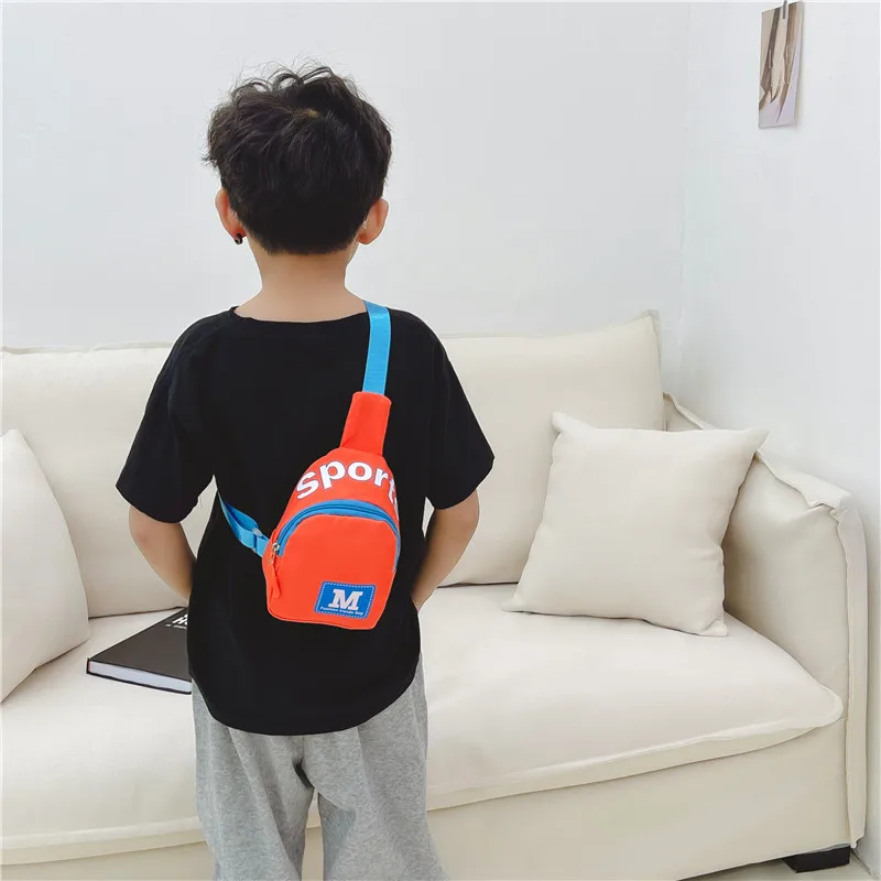 

New Kids Chest Bag Korean Style M Letter Print Boys Bag for Kindergarten Baby Travel