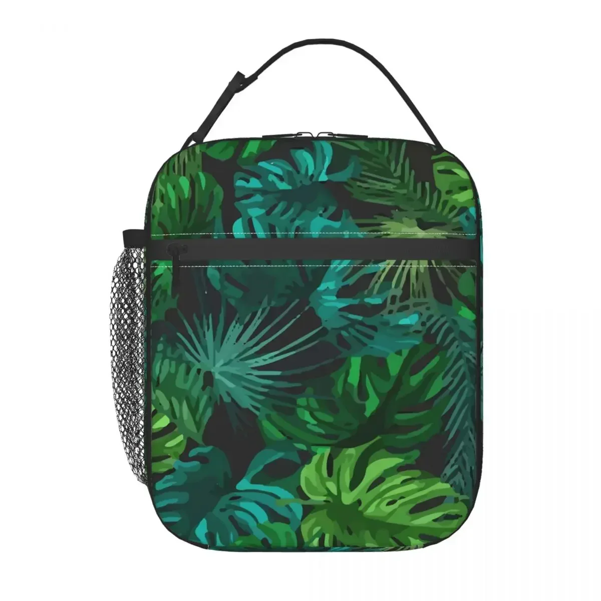 Lunch Bag Tropical Leaves Portable Lunch Box For Student Green Forest Office Cooler Bag Cute Waterproof Tote Food Bags Xmas Gift