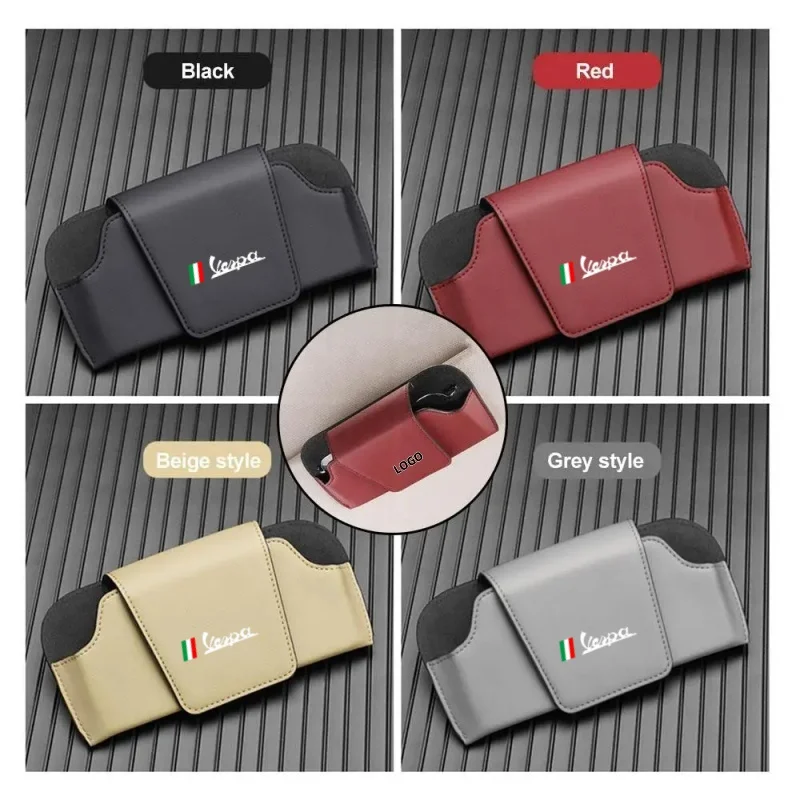 Car Sun Visor Storage Box Storage Bag Glasses Sunglasses Case Holder For Piaggio Vespa GTS GTV LX 60 125 250 300 Primavera