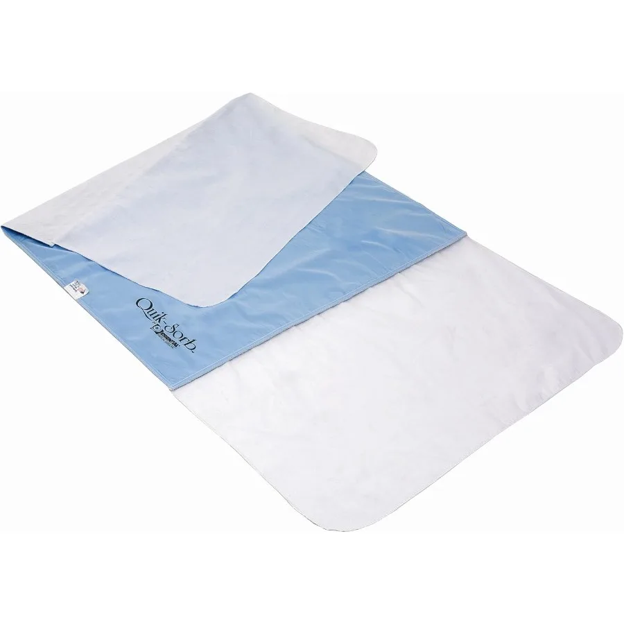 

Essential Medical Supply Quik Sorb Deluxe 36" x 36" Quilted Birdseye Cotton Reusable Underpad with 18" Tucks - 3 Pack of Waterp
