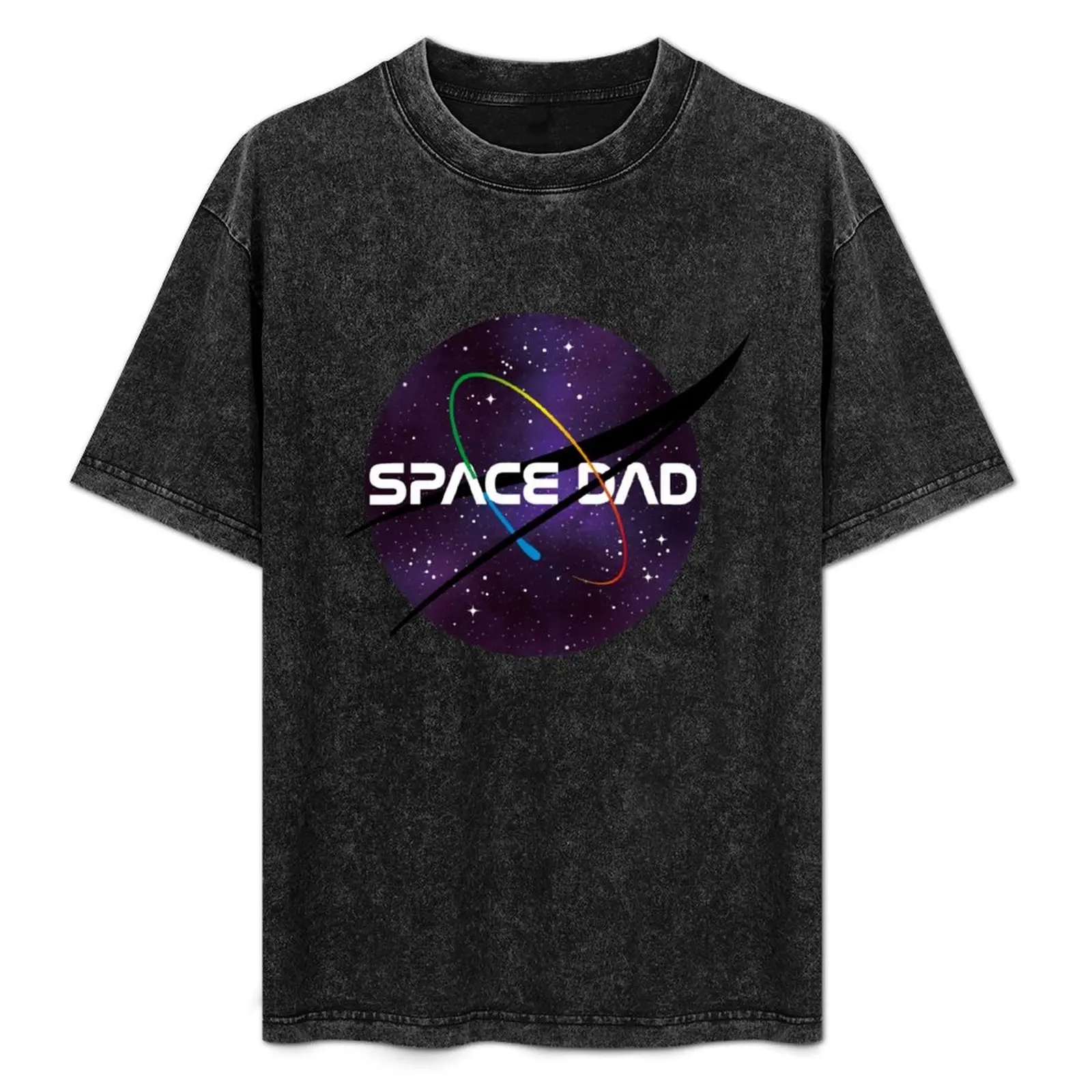 Best Space Dad T-Shirt Simple Solid Color Crew Neck Tee