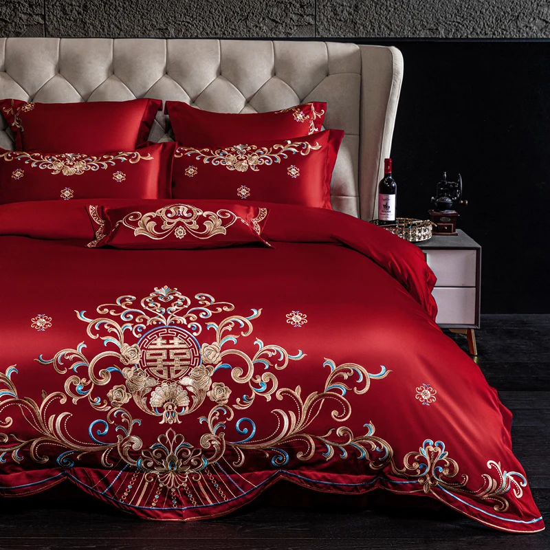 

Customizable Class A room pure cotton long-staple cotton wedding four-piece set