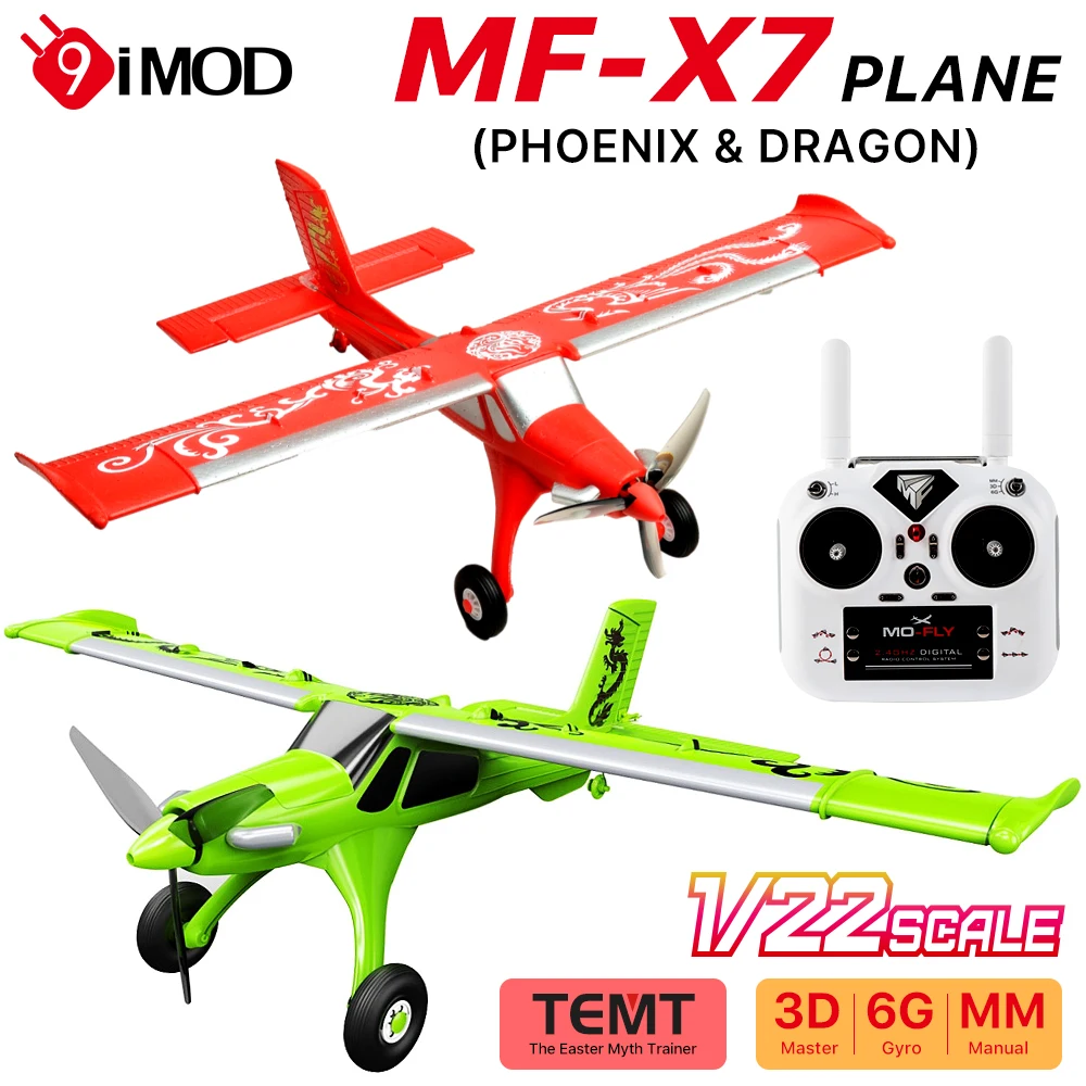 9IMOD RC Fixed Wing Plane 1/22 Scale MF-X7 3 Flight Modes EPP Brushless RTF Aircraft