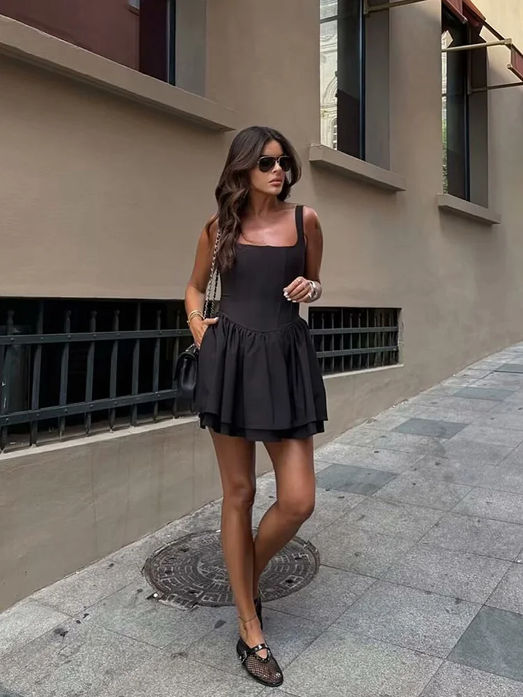 レディース ソリッド カラー 通勤 ドレス 新作 セクシー バックレス ノースリーブ ウエストレス ホルター ショートドレス カジュアル エレガント レディース
