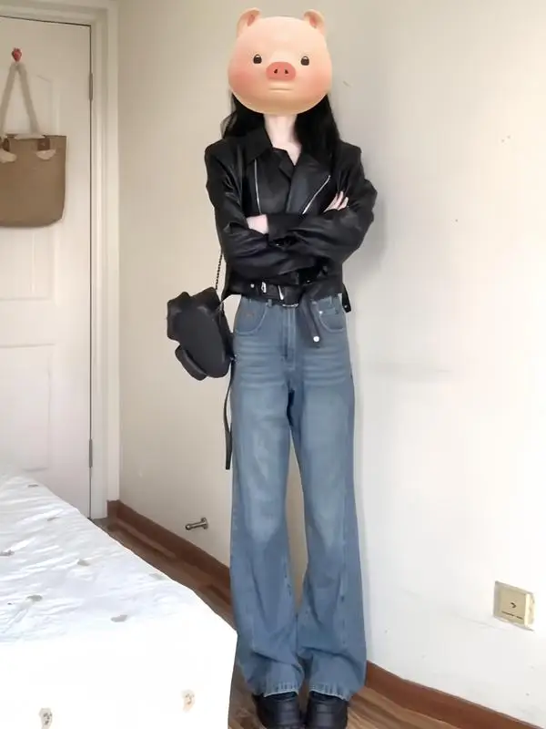 

Biker Jackets Womens Jacket Cropped Canvas Printed Ribbed Short Hooded Urban Adventure Lightweight Moisture-Wicking Halloween OL