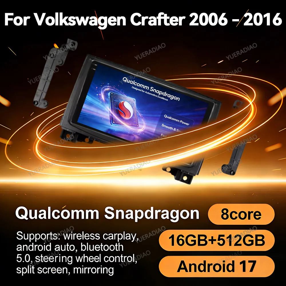 Android 17 Car Radio For Mercedes Benz Sprinter For VW Crafter 2006 - 2016 Multimedia Stereo Video Player 2DIN 4G LTE 5G WIFI BT