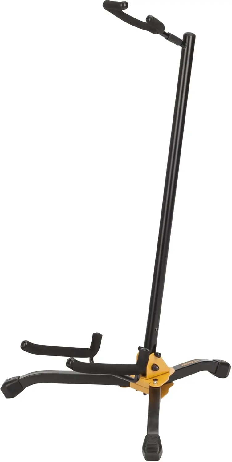 

Guitar Stand with Shock Absorption System, Secure Retention Yoke, Tilting Post