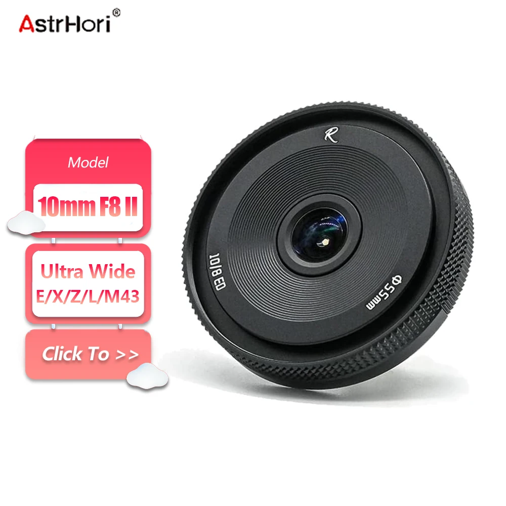 

AstrHori APS-C 10mm F8 II Ultra-wide Angle Fisheye Camera Lens for Camera Humanities Photography with Sony E Nikon Z X M43 L