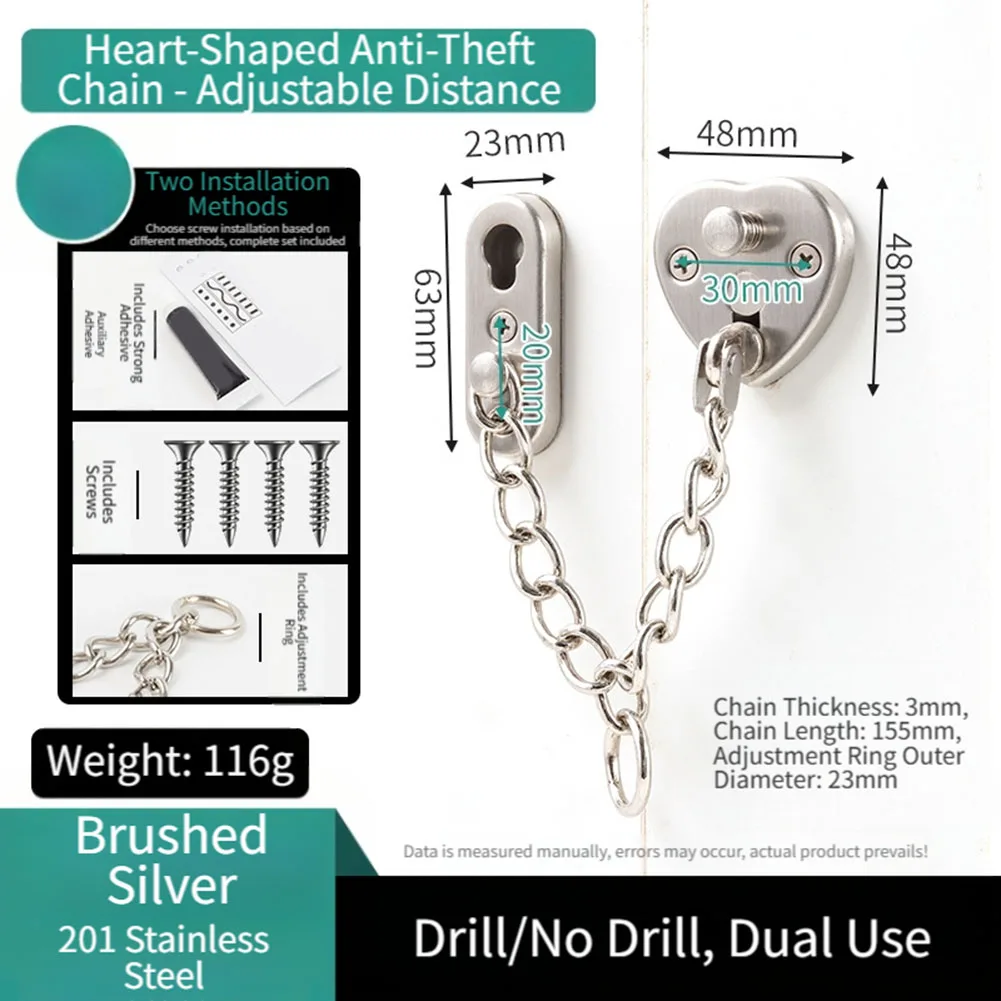 Household Stainless Steel Anti-theft Chain,door Lock, Anti-theft Door Chains Home Improvement Hardware Parts For Home