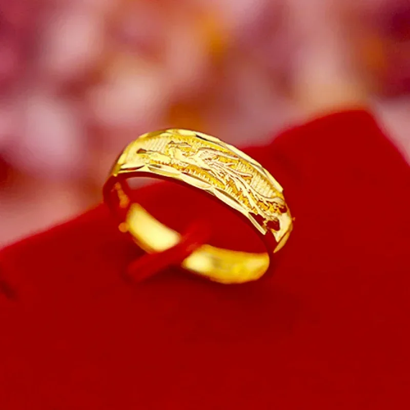 Pure 9999 24k real gold  ring solid model full star gold ring to attract wealth and prosperity solid gold ring