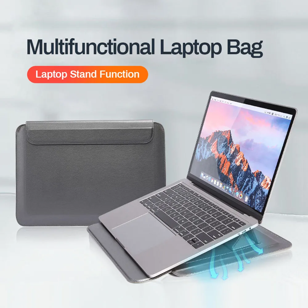

Деловой кожаный чехол для ноутбука Macbook Air 13, 14-дюймовый чехол-подставка с тонким рукавом для Macbook Pro 13,3-дюймовый чехол для ноутбука Man