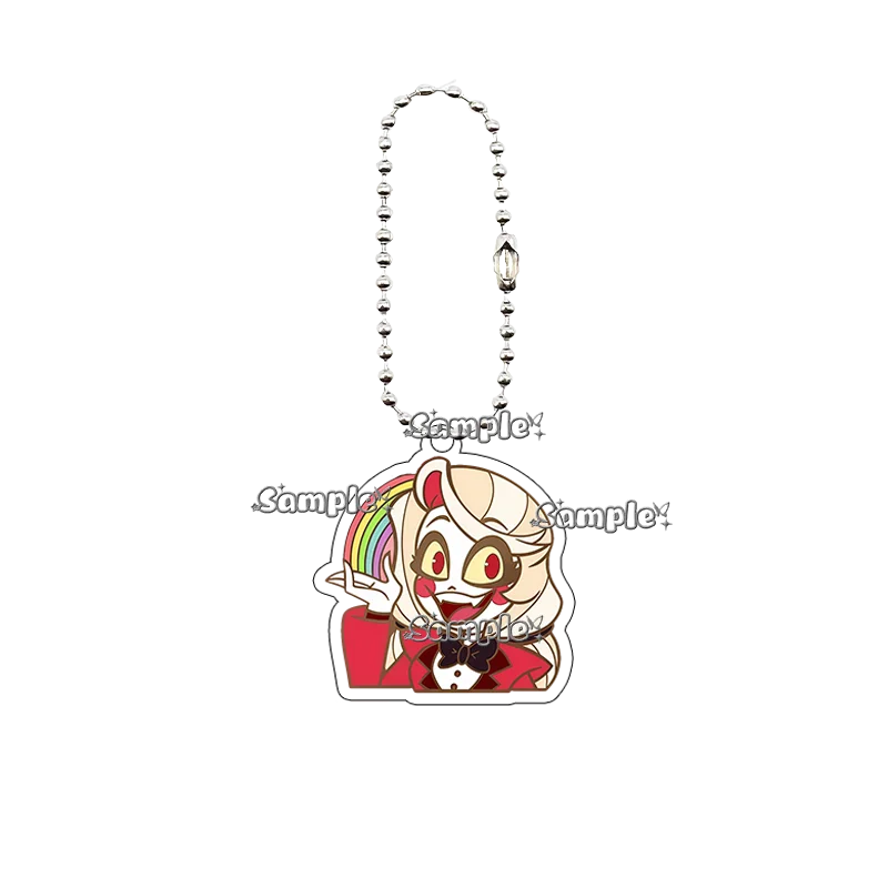 Cartoon Hazbin Hotel Charlie Alastor Angel Dust Husk Character Anime Keychain Pendant Accessory Backpack Charm Decoration Gifts view 6