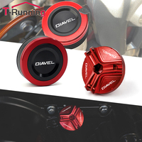For Ducati Diavel DIAVEL 2011 2012 2014 CNC Rear Brake Fluid Reservoir Cover Cap & Oil Filler Cap Plug Motorcycle Accessories
