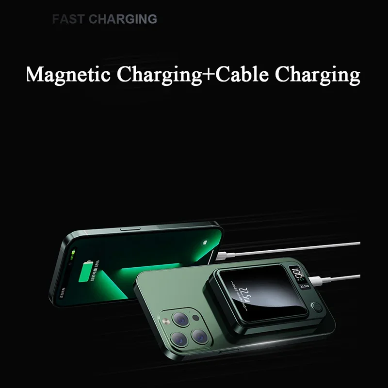 2026New Magnetic 200000mAh Ultra Capacity Power Bank 22.5W Wireless Fast Charging For Magsafe Powerbank For Iphone Samsung