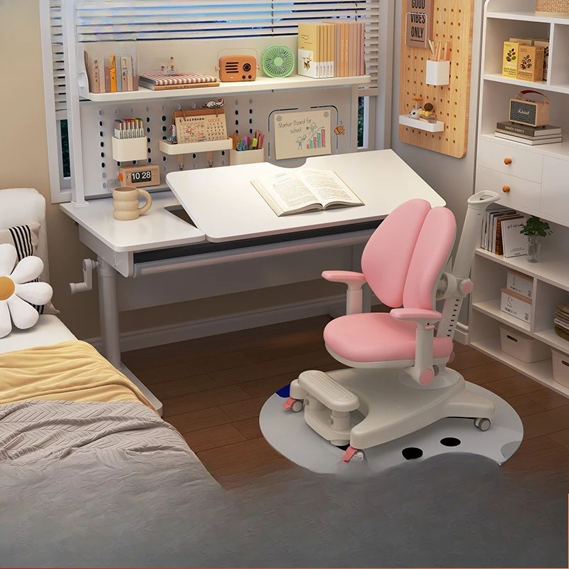 طاولة دراسة للأطفال، مكتب منزلي من الخشب الصلب، طقم مكتب وكرسي لطلاب المدارس الابتدائية للكتابة