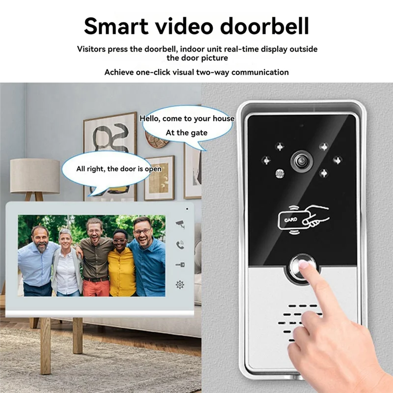 Campanello videocitofono videocitofono cablato intelligente adatto per campanello esterno domestico con display spina europea