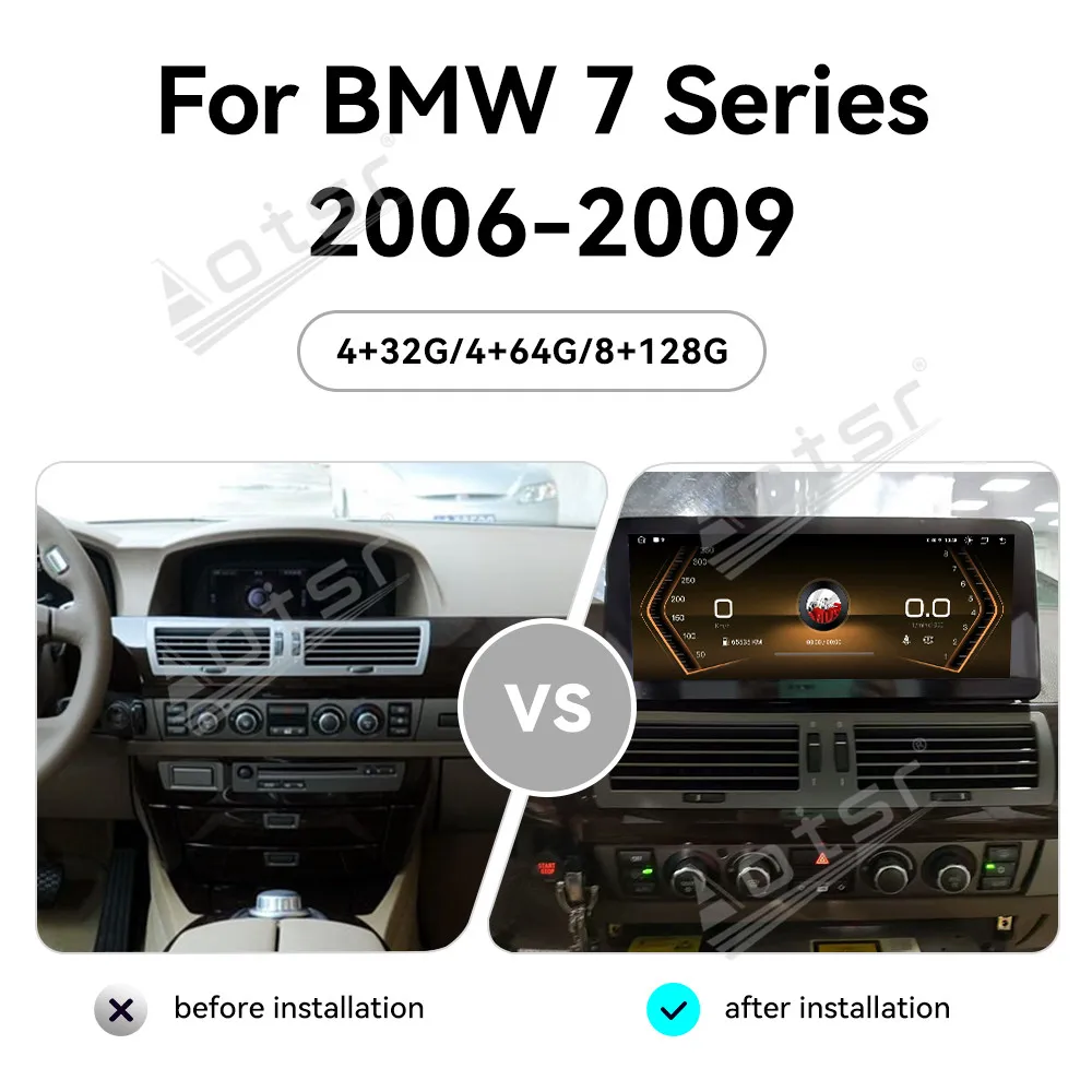 

12.3" Android 13 CarPlay Car Radio For BMW 7 Series E65 E66 2006-2009 AI Touch Screen Multimedia Player GPS Navigation Headunit