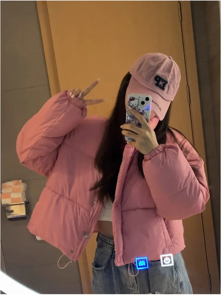 سترة نسائية قصيرة سميكة من القطن شتاء جديد دافئ الوقوف طوق الخبز معطف الكورية نمط فضفاض تنوعا الفتيات ملابس خارجية الصلبة #6