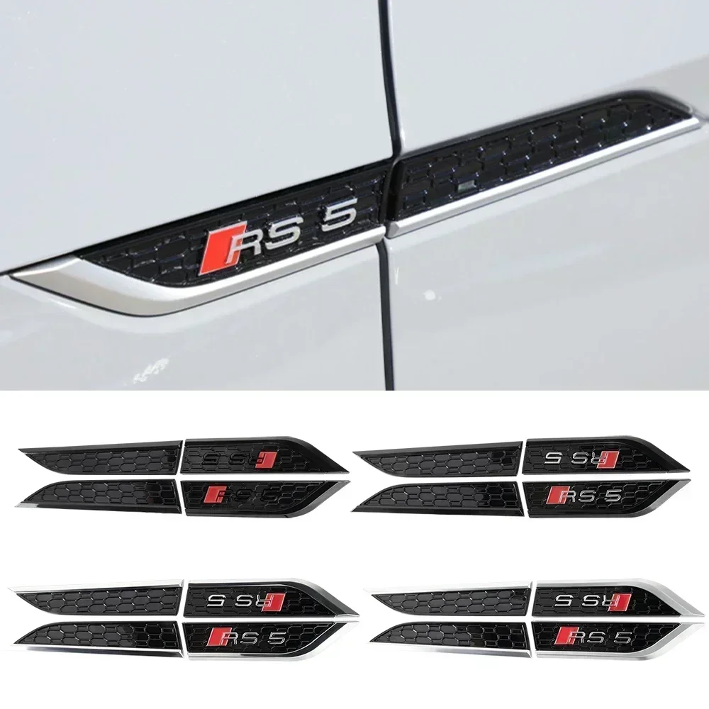 

2pcs 3D ABS RS5 Badge Car Fender Side Wing Emblem Sticker Auto Refit Decals for Audi A1 A3 8P A4 B5 B6 B7 B8 A5 A6 C5 C6 C7 A7 S