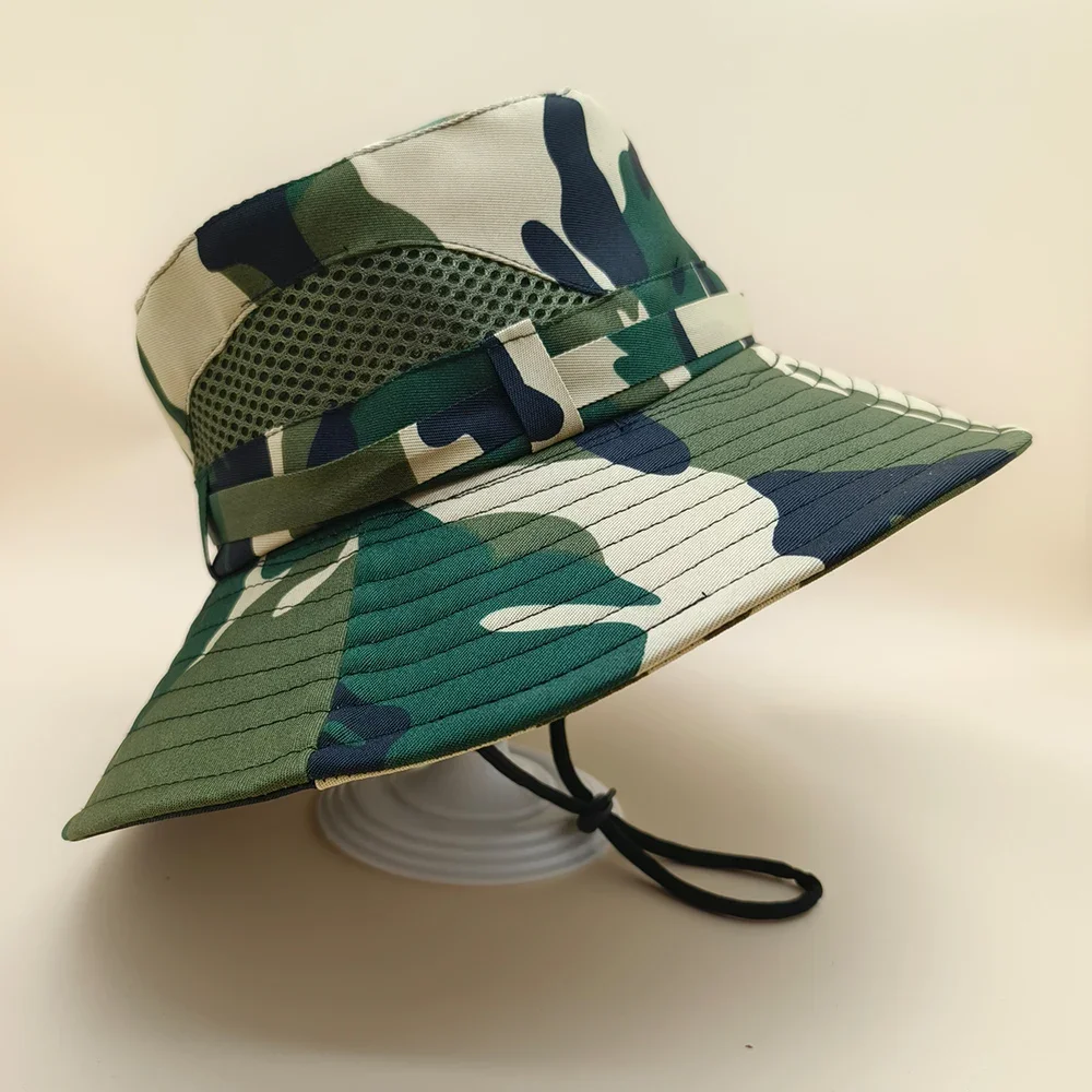 Summer Baby Sun Hat for Boys and Girls Outdoor Camouflage Anti UV Travel Hat Autumn Kids Beach Bucket Cap Hiking Caps 3-7 Years