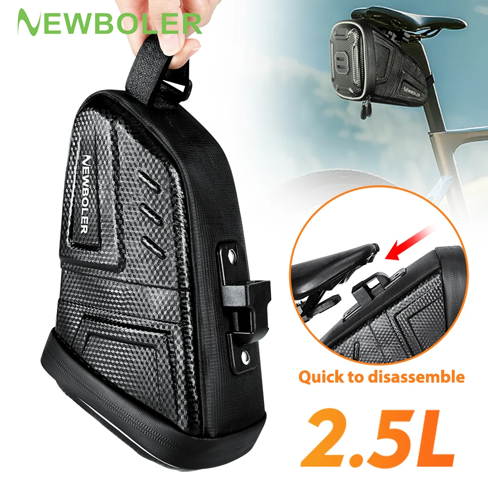 

NEWBOLER Bicycle Seat Bag 1.5L/2.5L Large Capacity Bike Bag Portable Bike Saddle Bag Waterproof Cycling Bag MTB Road Bike Bag