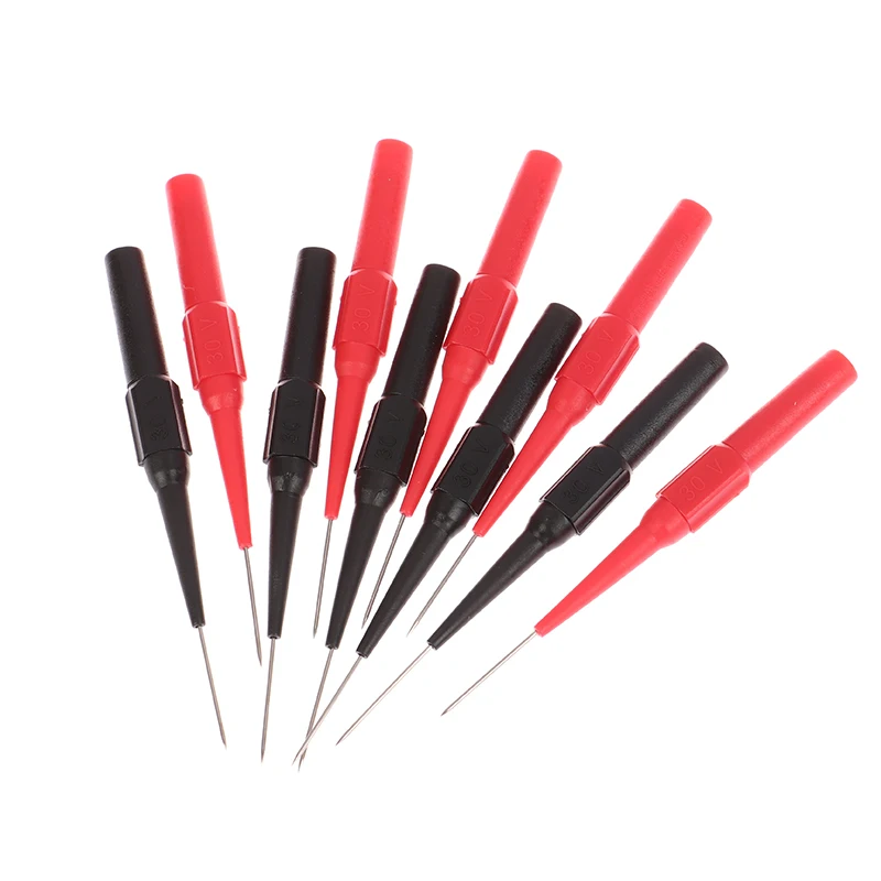 10PCS Multimeter Pen Test Pin Test Probe Measuring Device Clamp Copper Test Lead Test Probes Plug Multimeter Accessories 9CM