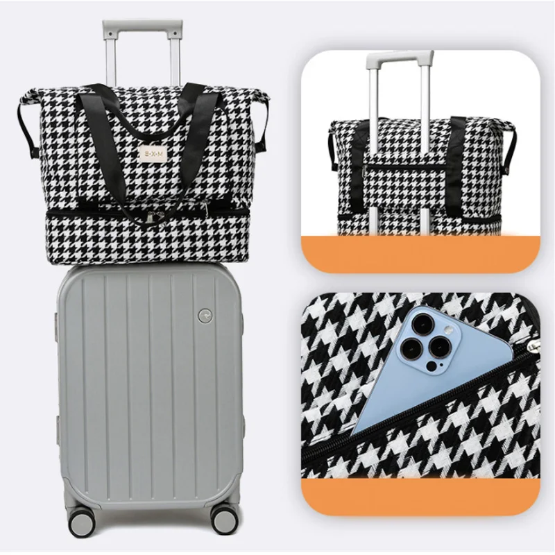 2022 Nylon Foldable Travel Bags Unisex Large Capacity Bag Luggage Women WaterProof Handbags Wet And Dry Separation Bag