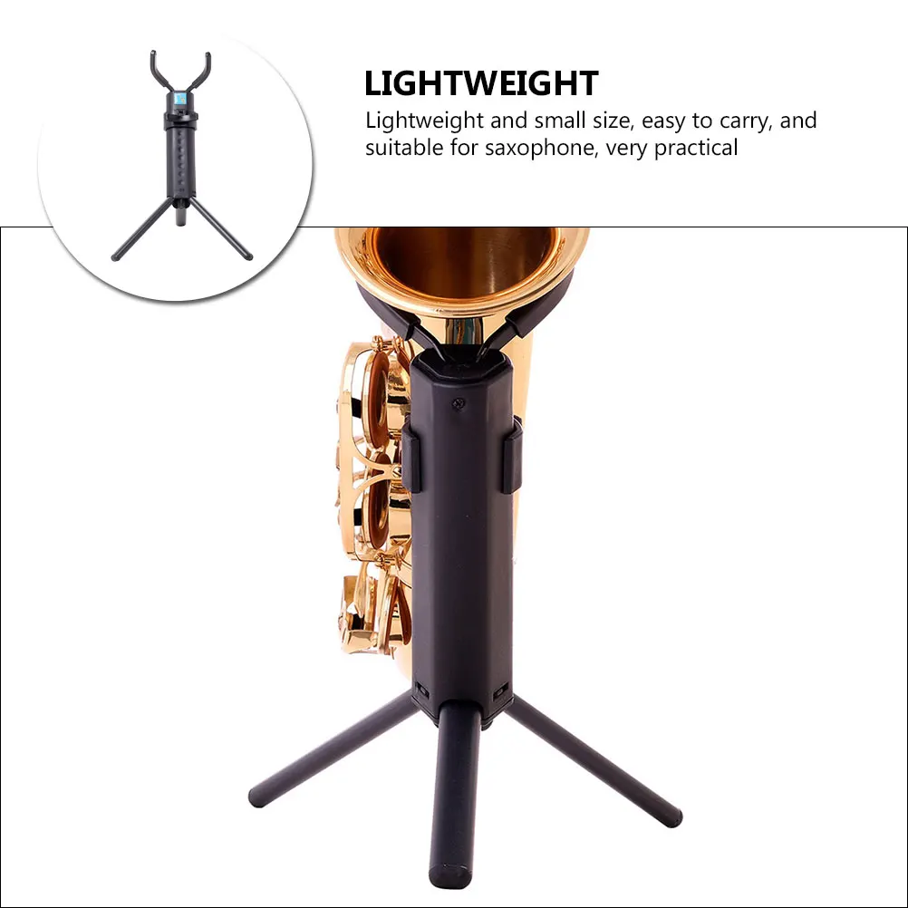

Saxophone Stand Rack Alto Storage Holder Foldable Black Desktop Non-skid Accessory