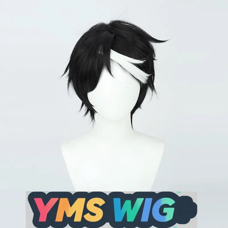 【YMS WIG】Identity V Prophet Darkness Cosplay Wig Black Daily Men White Split Styling Clip