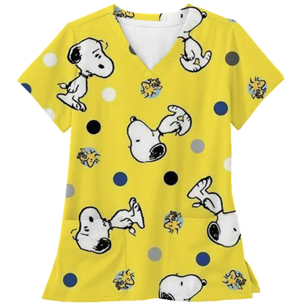 

Snoopy print high-quality spa multi-color health service nursing uniform women's pharmacist workwear medical scrub