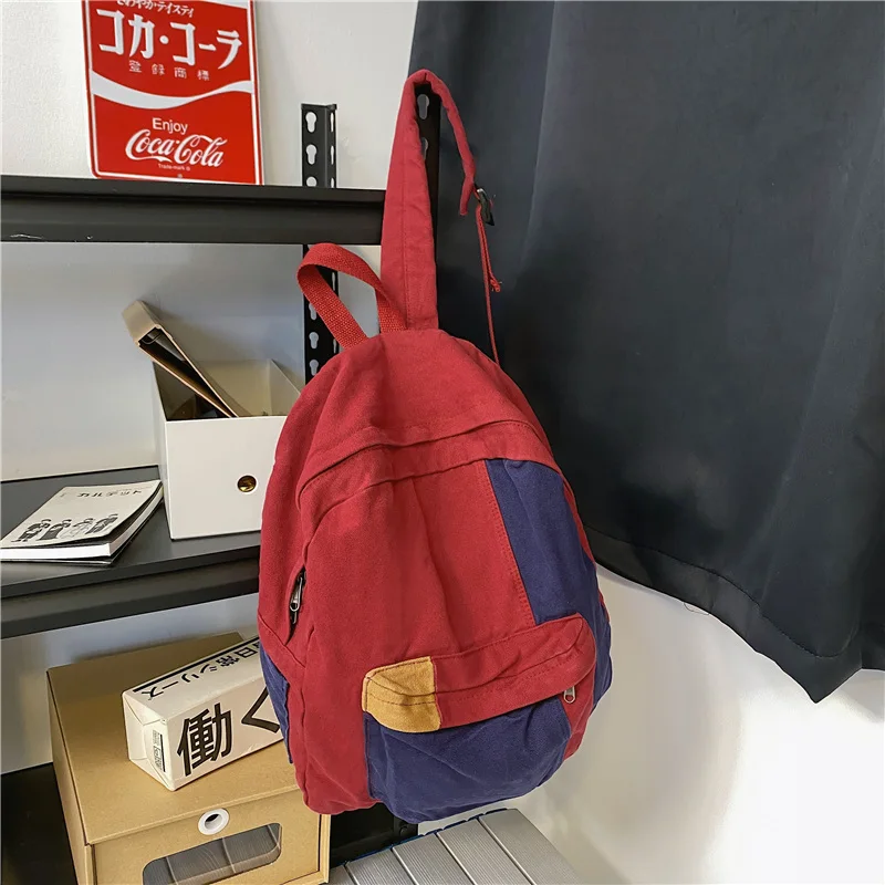 Bags for Women 2023 High Quality Large Capacity Couple Backpack Patchwork Leisure Student Bag Fashion Versatile Canvas Bag