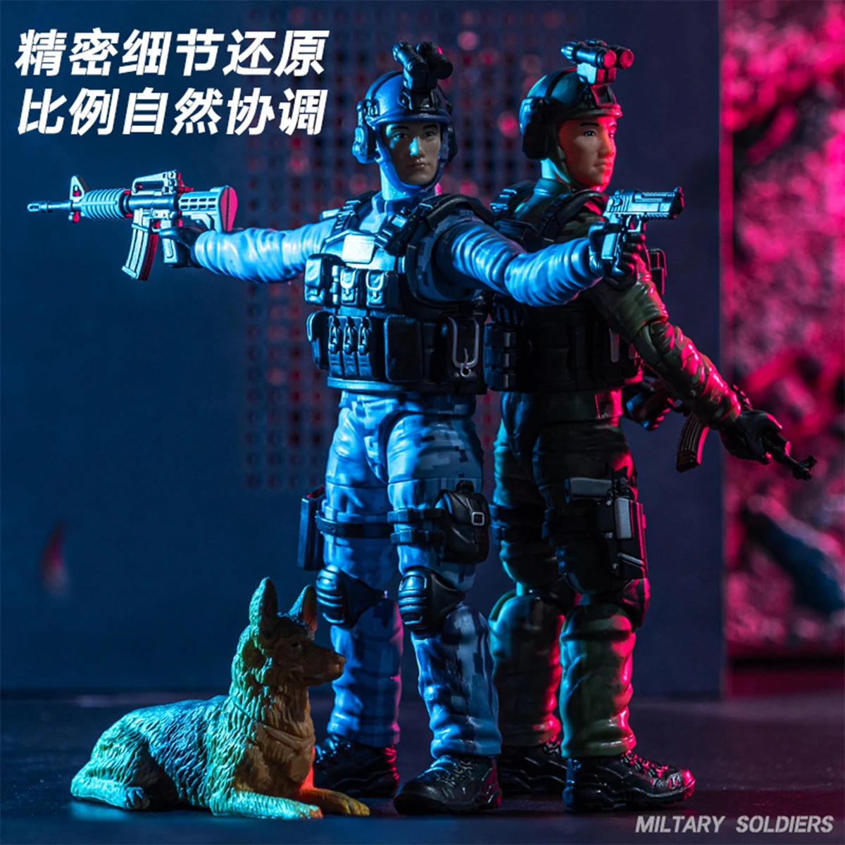 Tactical Doll Toys With AK M416 Rifle Pistol CS Simulation Children's Toy Helmet Suitable for Desktop Ornaments Collection