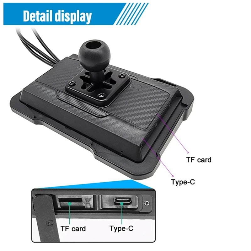 Motorcycle DVR Dash Cam Portable 5 Inch Wireless Carplay Android Auto Screen GPS Navigation Waterproof Monitor