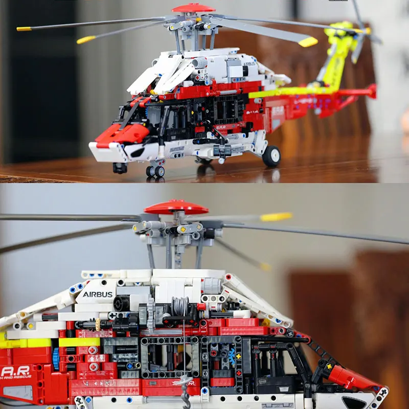 

2001PCS Technical Airbus H175 Electric Motor Assemble Bricks Rescue Helicopter 42145 Building Blocks Toys Gifts For Kids Boys