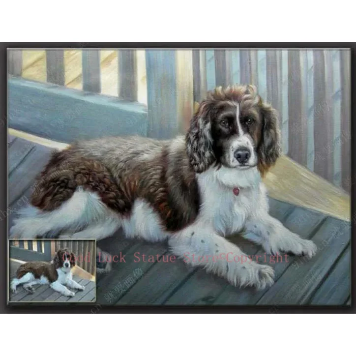 

TOP ART Customize service Custom paint Pet dog cat portrait oil painting- from photo picture-# BEST present-100% hand painted