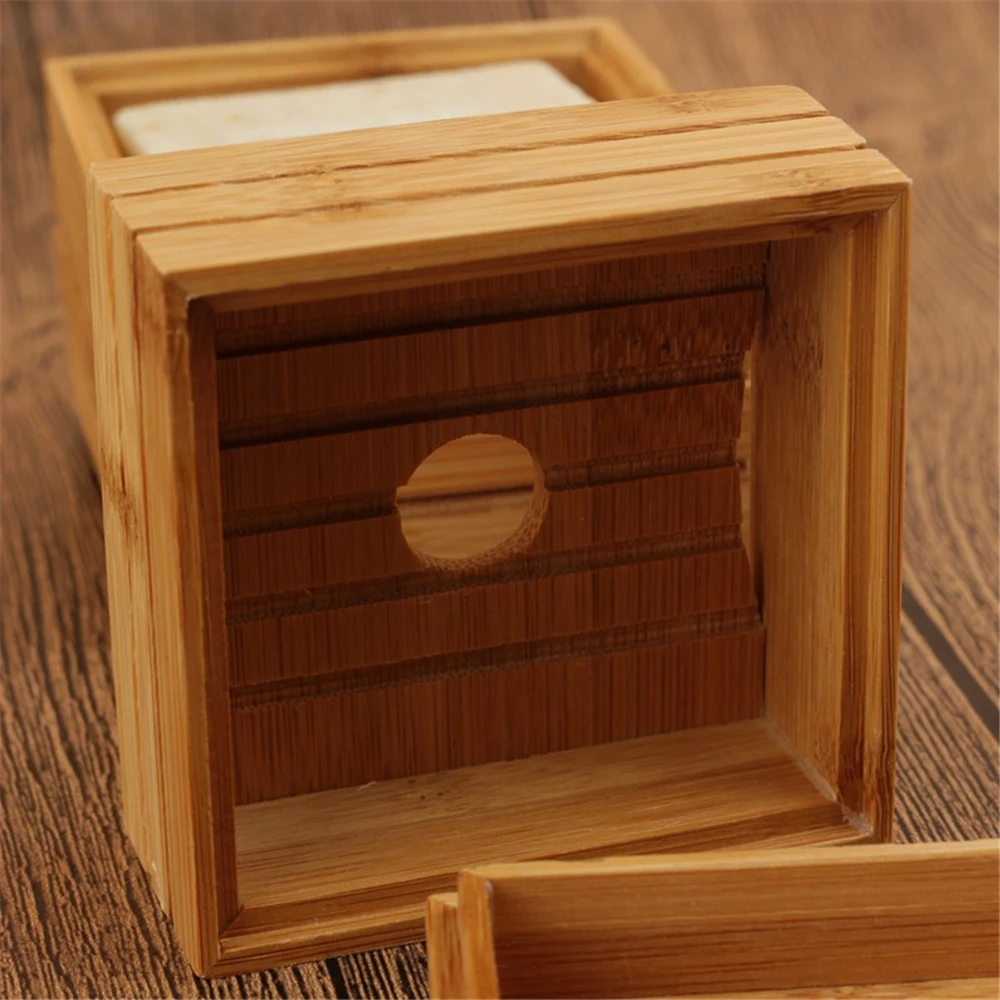 Vintage Bamboo Wooden Soap Dishp Box Bathroom Accessories Container Tray Holder Storage Rack Plate Handmade Drain Soa