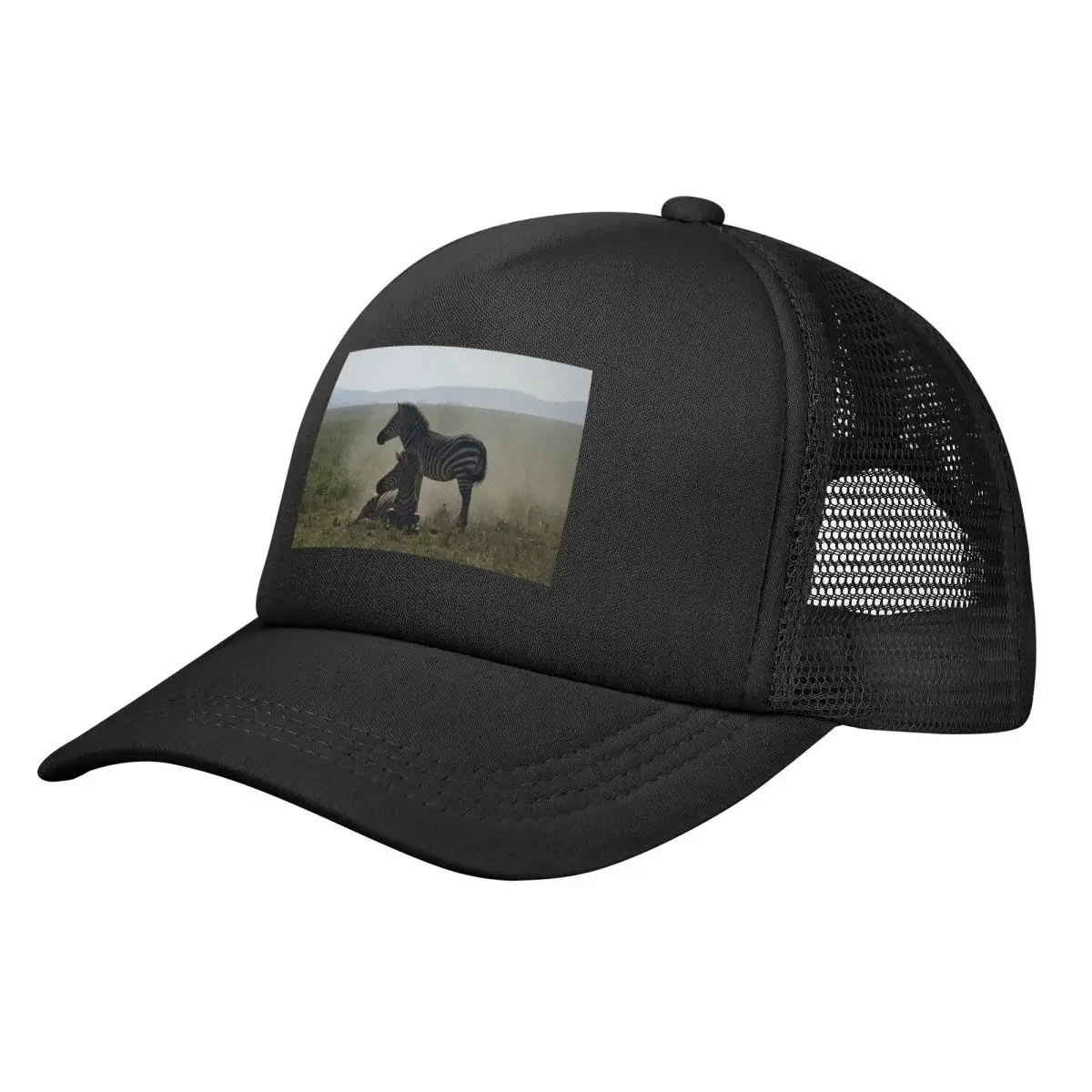 Zebras At Play Mesh Baseball Caps Snapback Fashion Baseball Hats Breathable Casual Casquette Outdoor For Men's And Women's