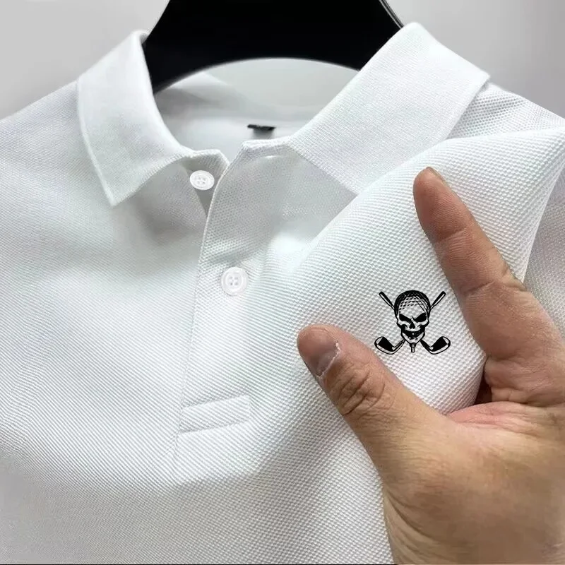 Men's button-down pure color short-sleeved shirt, with printed pattern, loose style, sizes S - 4XL