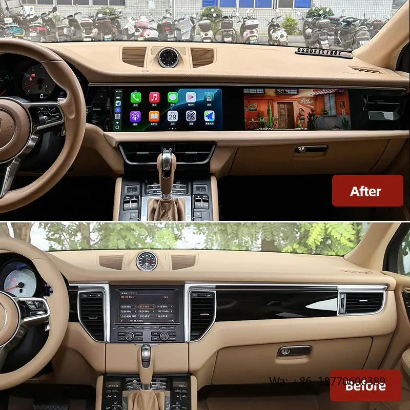 Dual 12.3 Inch Car Dvd Player Android Radio Touch Screen Gps Navigation Carplay  Media for Porsche Macan 2013-2017