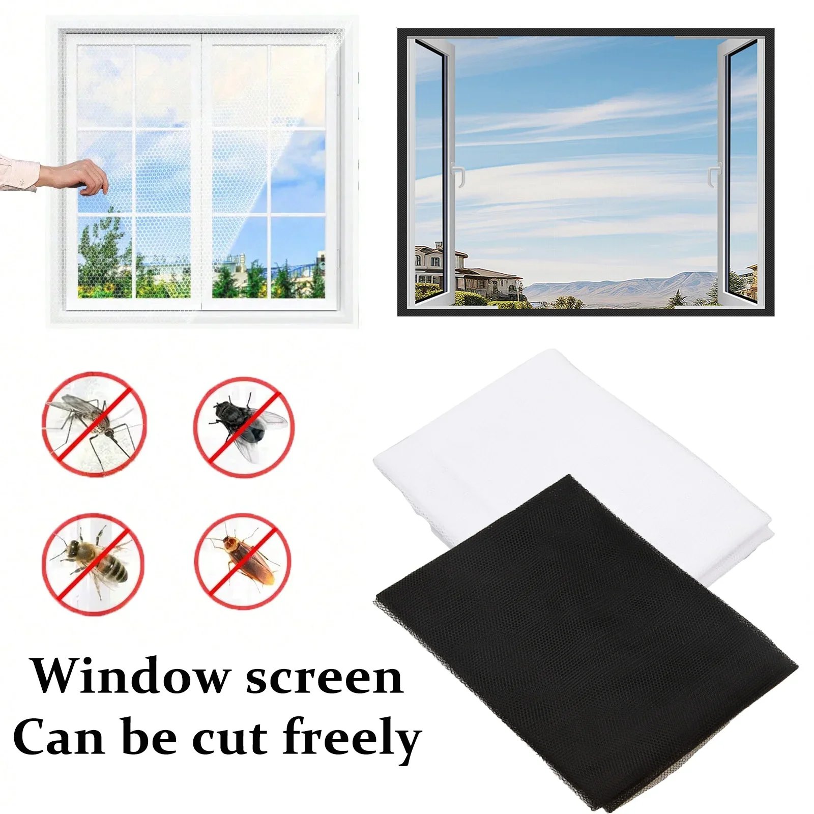 

Multiple sizes Mosquito Nets Can Be Cut Freely Window Screen Mesh Summer Insect Proof Door Windows Mosquitonet Window Screening