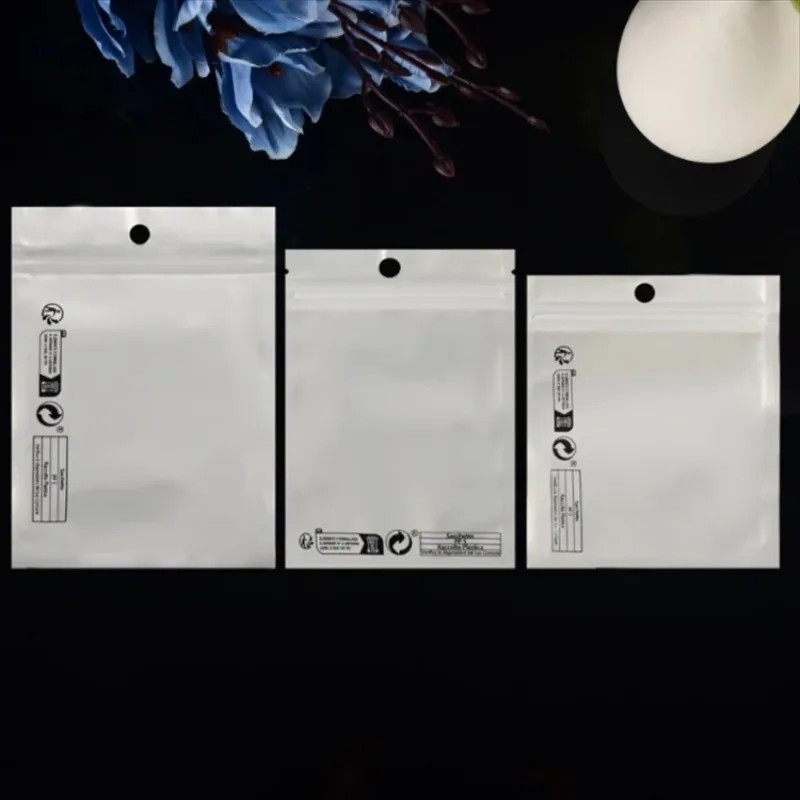 

Flat 100Pcs PP5 Environmental Sign Ziplock Packaging Bag USB Cable Snack Hardware Toys Gifts Hanging Jewelry Storage Pouches