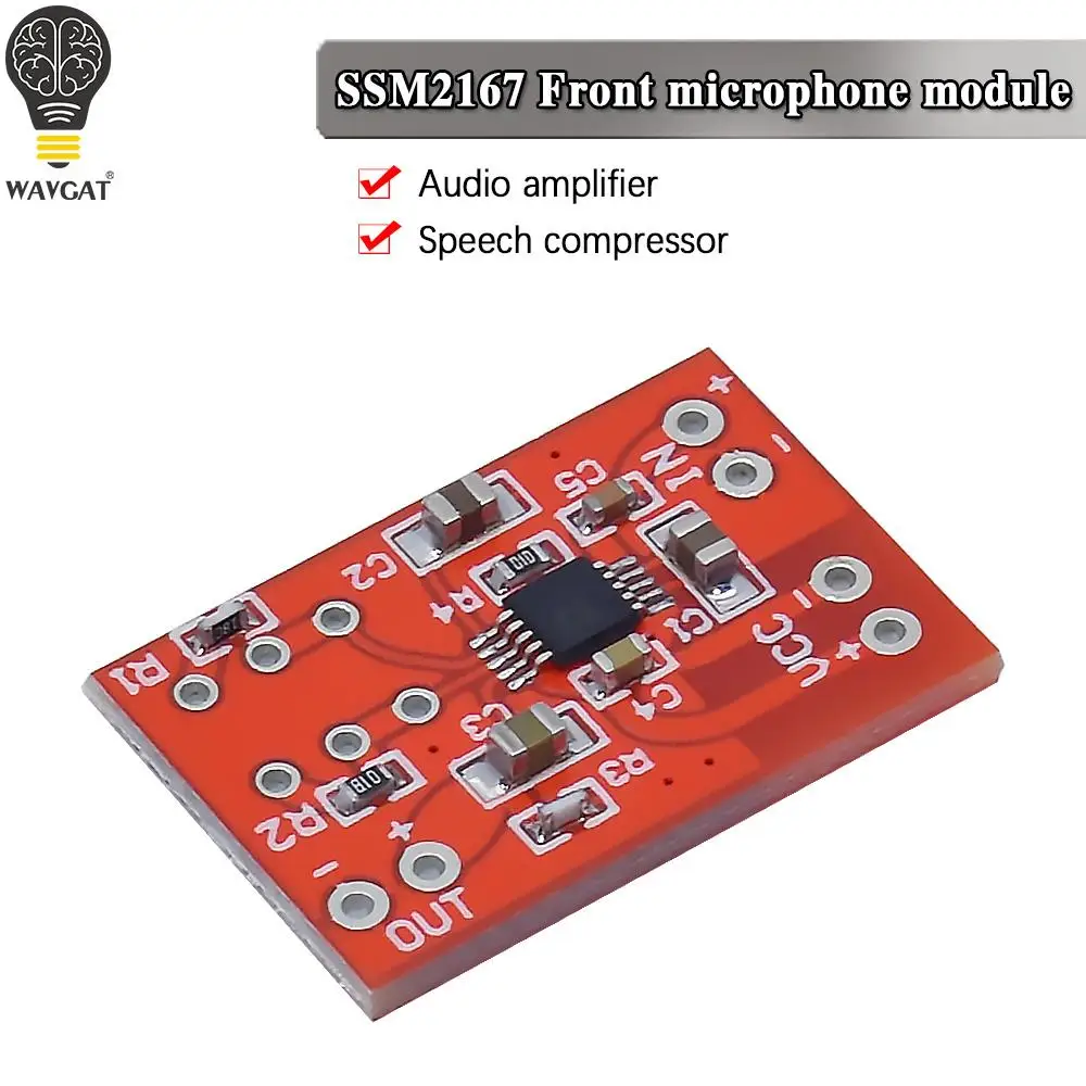 WAVGAT SSM2167 Microphone Preamplifier Board DC 3V-5V Low Noise COMP Compression Module Mono Amplifier Audio Sound Board