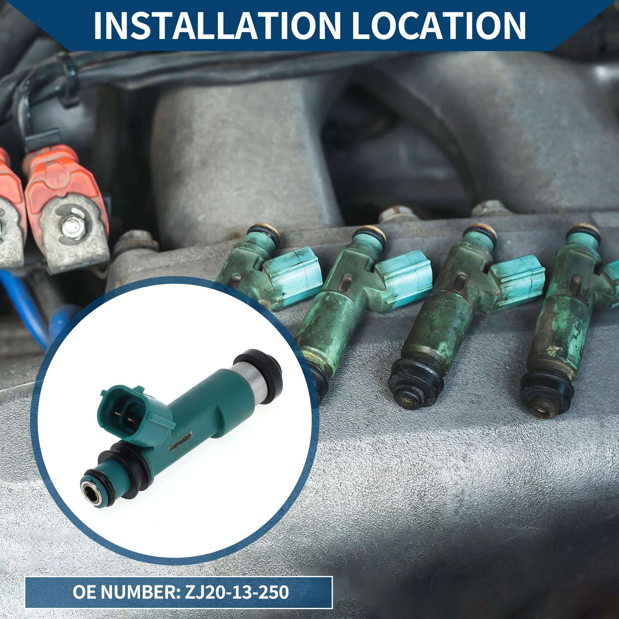 

Топливная форсунка UXCELL No ZJ20-13-250 для Mazda 2 1,5 2011-2014 1 шт. темно-зеленая